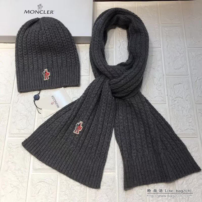 MONCIER蒙口 專櫃同步時尚百搭款 原單羊毛帽子圍巾套裝 LLWJ7109